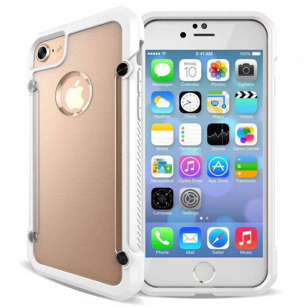 Wholesale iPhone 7 Clear Defense Hybrid Case (White)